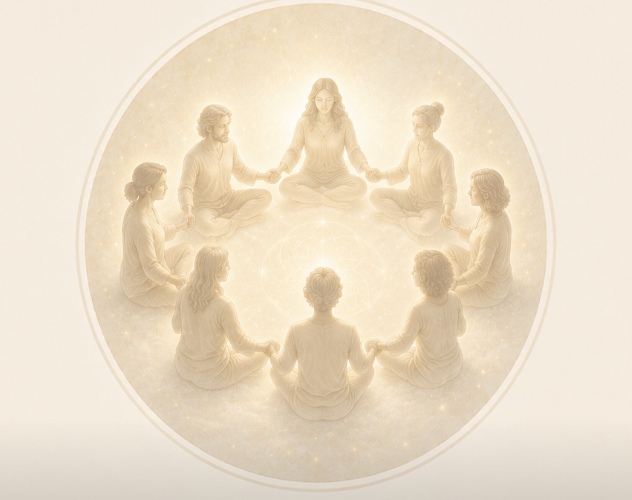 Meditation circle illustration for sharing lucid dreaming experiences